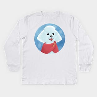 Winter Poodle Kids Long Sleeve T-Shirt